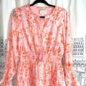 STS - Sail to Sable coral and Orange pink Floral Dress